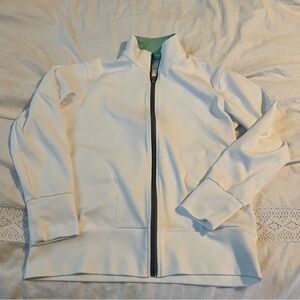 Linksoul XL Golf Jacket Track Suit White Mint Green Top Long Sleeve preppy